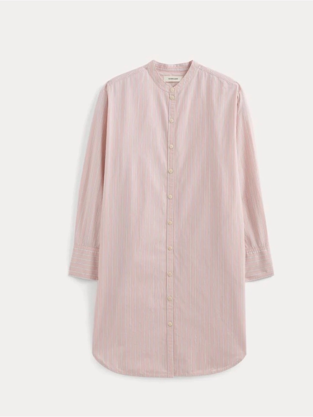 NWT Everlane Ultrasoft Cotton Relaxed Shirt Dress, Pink Stripe, L